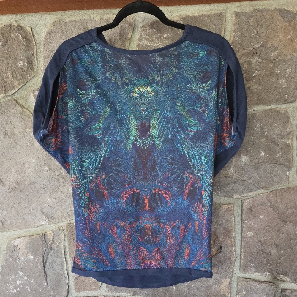 Skunkfunk Navy And Multicolor Patterned Blouse - image 1